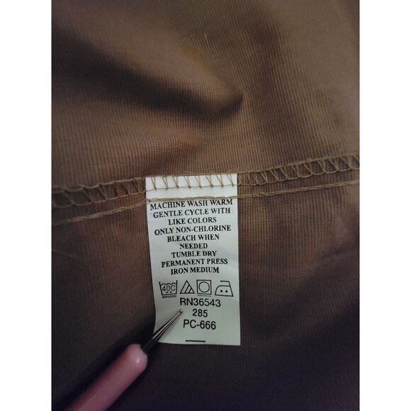 Geoffrey Beene Mens Brown Button-Up Dress Shirt M Wrinkle-Free Cotton/Poly Blend - Picture 4 of 4